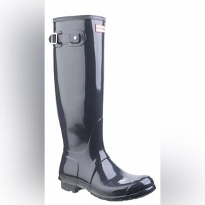 Hunter Women’s Original Tall Gloss Gray Rain Boots Size 6